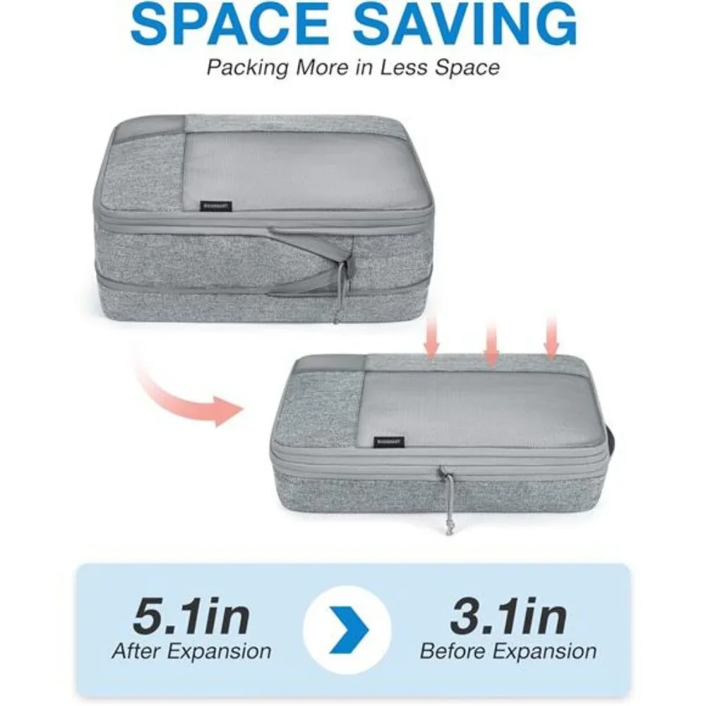 Compression Packing Cubes for Travel, 6 Set Travel Packing Cubes for Carry on